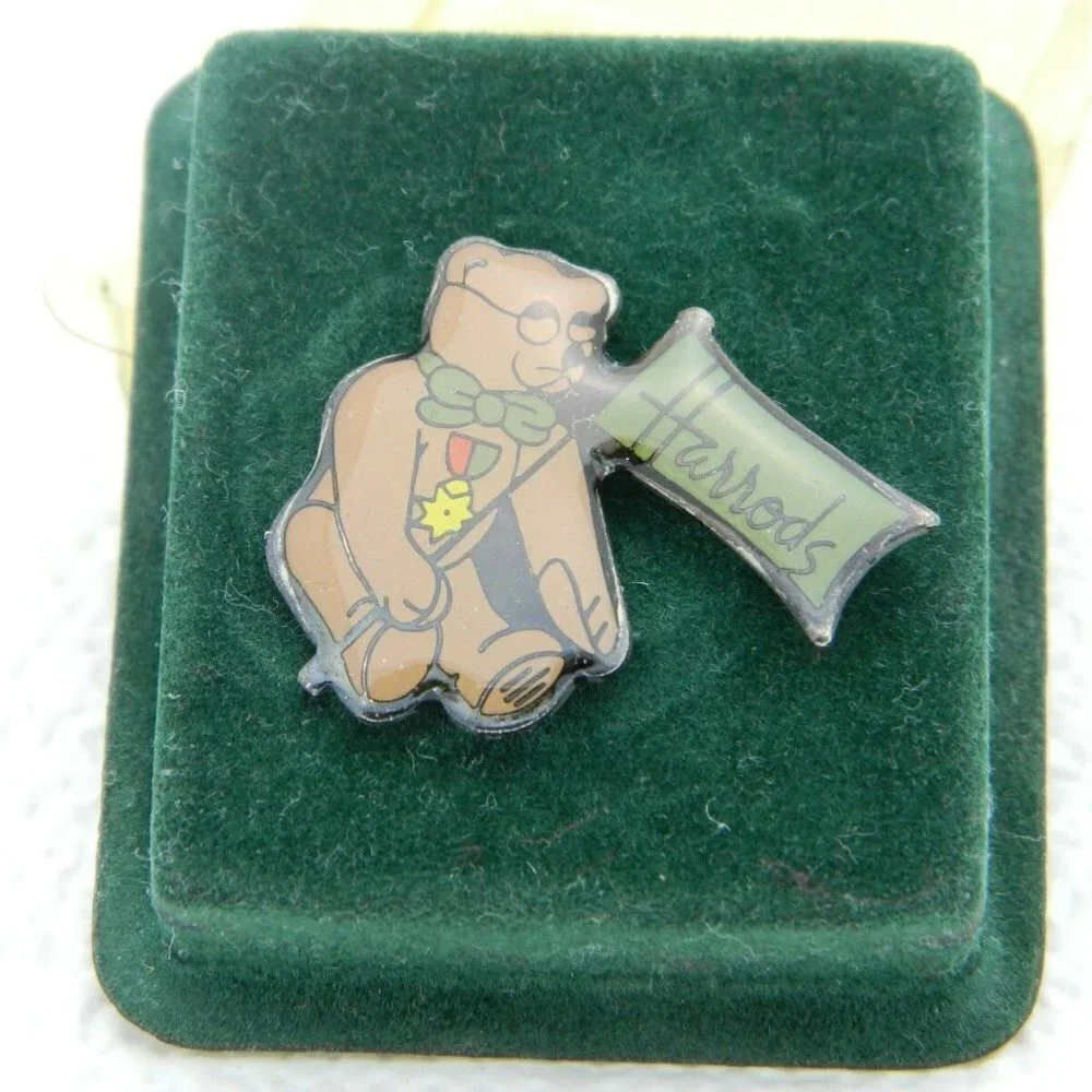 Vintage Harrods New Old Stock Enamel Teddy Bear